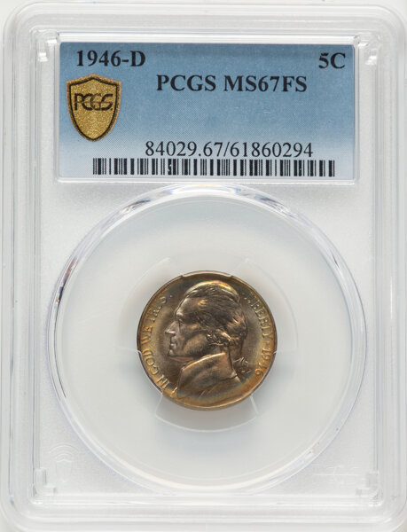 1946-D 5c MS FS MS67 FS thumbnail 2
