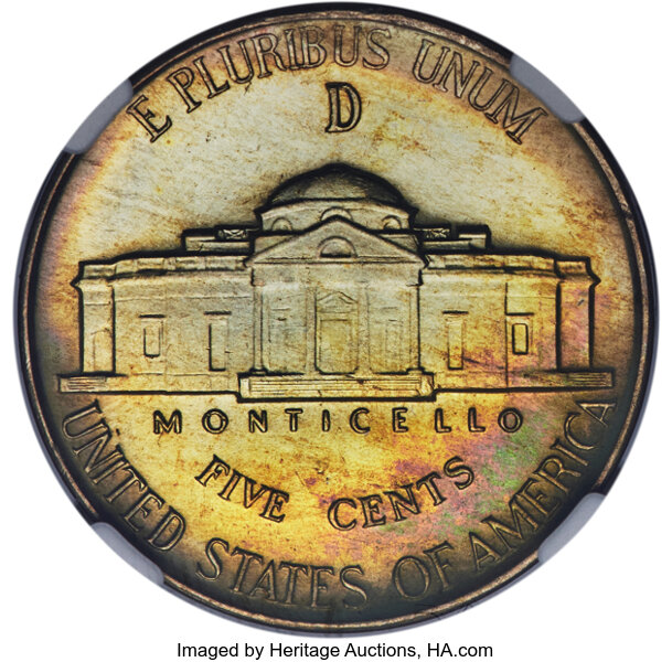 1944-D 5c Silver MS FS MS65 FS CAC thumbnail 2