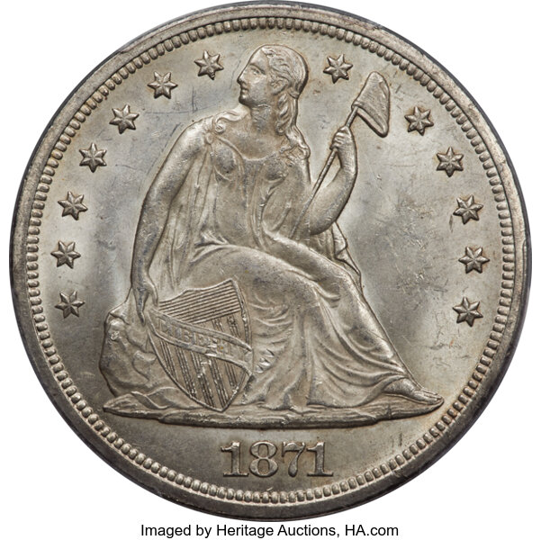 Image for 1871 $1  Misplaced Date, FS-301 MS