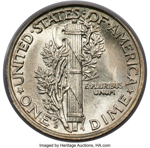 1921-D 10c MS FB MS64 FB thumbnail 2