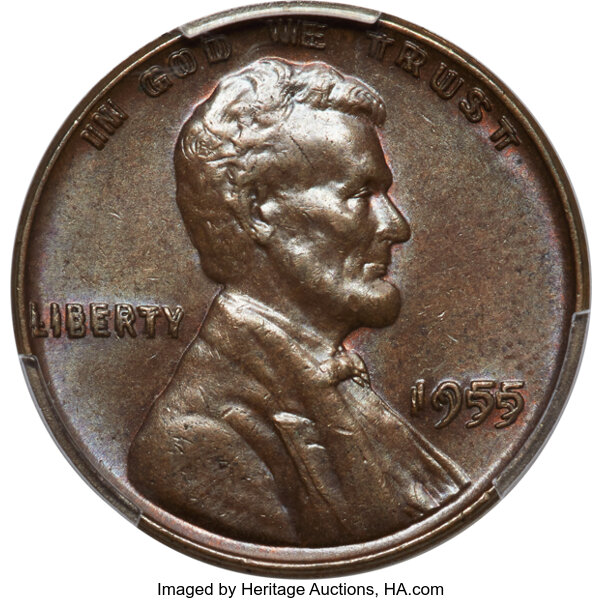 1955 1c Doubled Die Obverse, FS-101 MS BN thumbnail 8