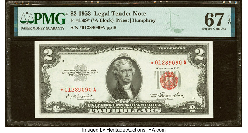 1953 $2  Star Replacement (Fr. 1509*) thumbnail 2