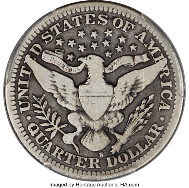 1913-S 25c VG10 CAC thumbnail 2