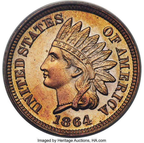 1864 1c Copper Nickel PR CAM thumbnail 3