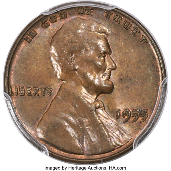 1955 1c Doubled Die Obverse, FS-101 MS BN thumbnail 11