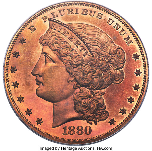 1880 P$1 Copper, J-1646 PR RB thumbnail 3