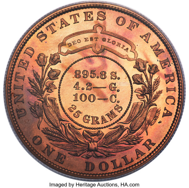 1880 P$1 Copper, J-1646 PR RB thumbnail 5