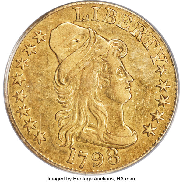 1798 $5  Large Eagle, Large 8, 13 Stars, BD-4 MS thumbnail 2