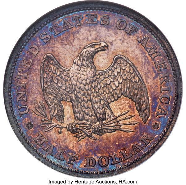 1838 P50c Restrike, Silver, J-72 PR CAM thumbnail 3