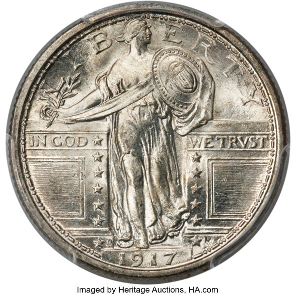 1917-D 25c Type 1 MS FH thumbnail 6