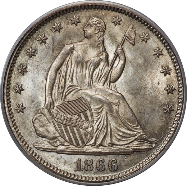 Image for 1866 50c Motto, Misplaced Date, FS-302, WB-1 MS