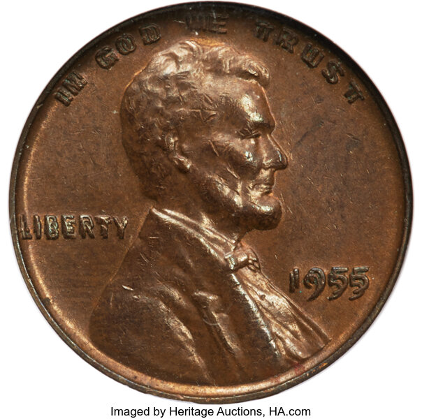 1955 1c Doubled Die Obverse, FS-101 MS BN thumbnail 10