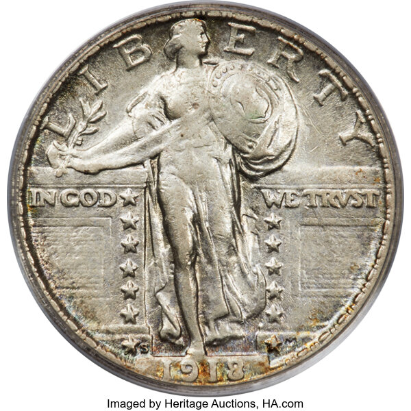 1918/7-S 25c Overdate, FS-101 MS thumbnail 3