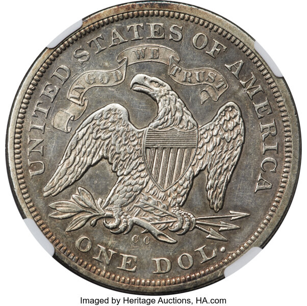 1870-CC $1 AU55 thumbnail 2