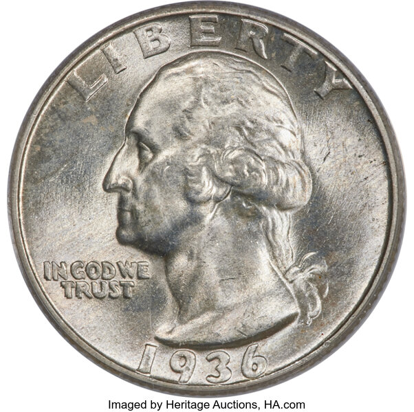 1936 25c Doubled Die Obverse, FS-101 MS thumbnail 3