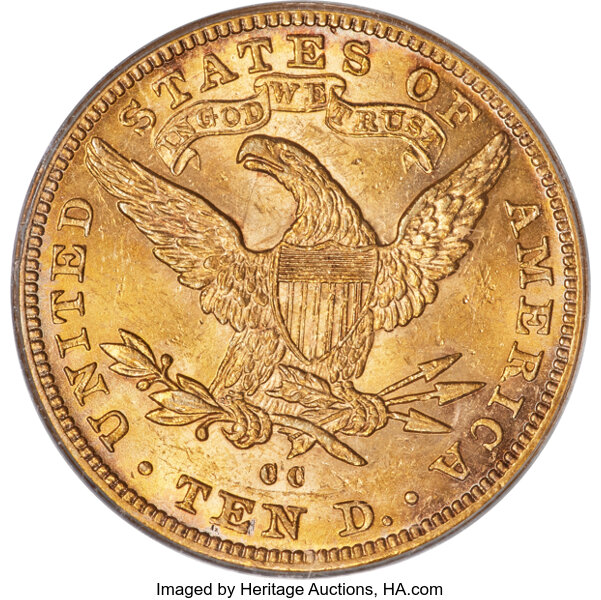1892-CC $10 MS61 thumbnail 2