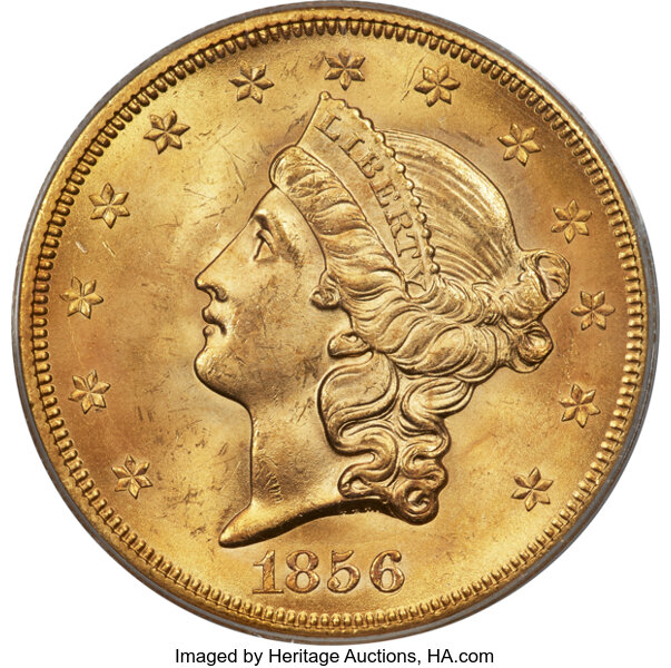 Image for 1856-S $20  No Serif, High Right S MS