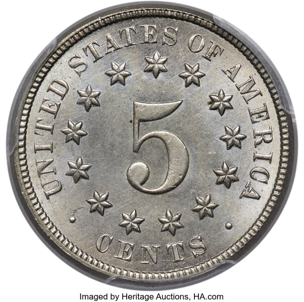 1873 5c Open 3 AU53 CAC thumbnail 24