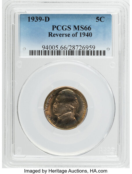 1939-D 5c Reverse of 1940 MS thumbnail 3
