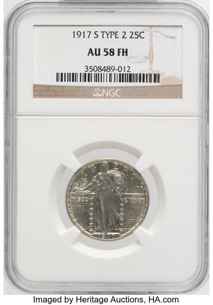 1917-S 25c Type 2 MS FH thumbnail 4