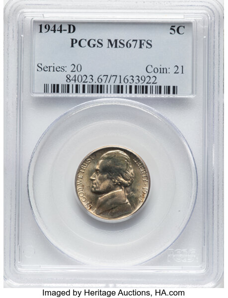 1944-D 5c Silver MS FS thumbnail 2