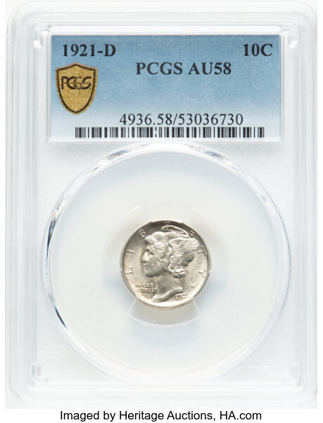 1921-D 10c MS61 thumbnail 4