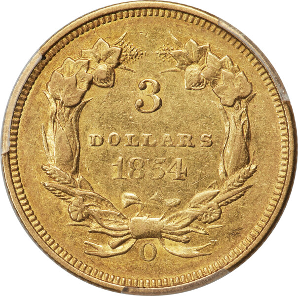 1854-O $3 AU53 CAC thumbnail 4