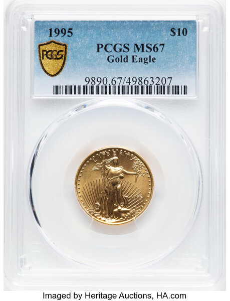 American Gold Eagle (AGE) G$10  1/4 Ounce, 1986- [Type] MS67 thumbnail 2
