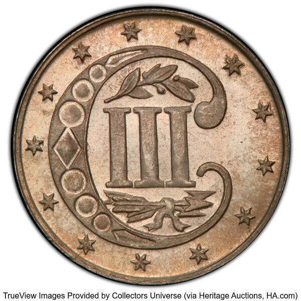 3-Cent Silver 3cS Type 3, 1859-1873 [Type] PR66 thumbnail 4