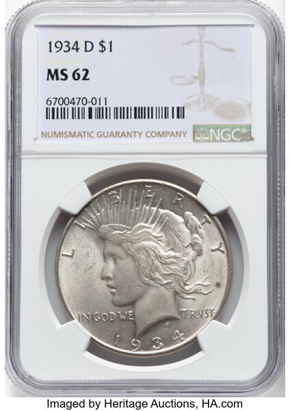 1934-D $1  MS thumbnail 3