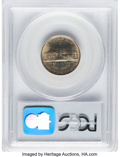1944-D 5c Silver MS FS MS67 FS CAC thumbnail 2