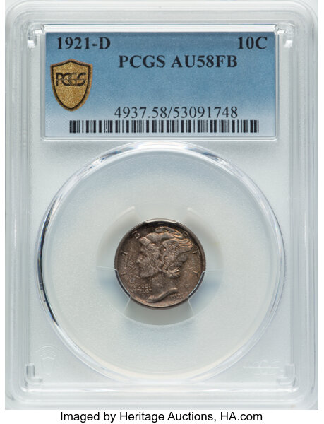 1921-D 10c MS FB MS60 FB thumbnail 5