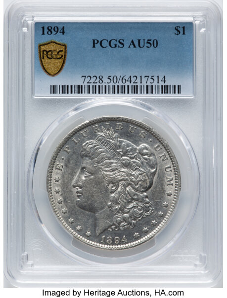 1894 $1 AU50 CAC thumbnail 2