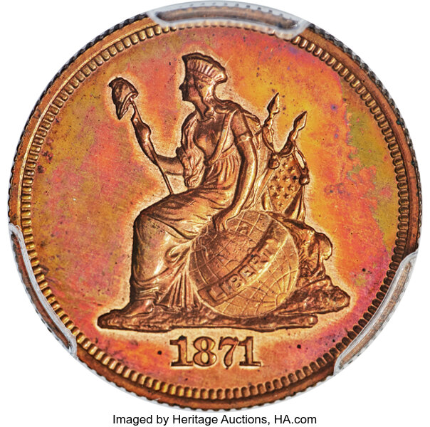 1871 P10c Copper, J-1075 PR RB thumbnail 2
