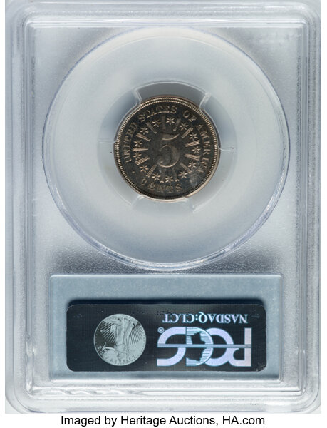 Shield Nickel 5c Rays, 1866-1867 [Type] PR65 thumbnail 2