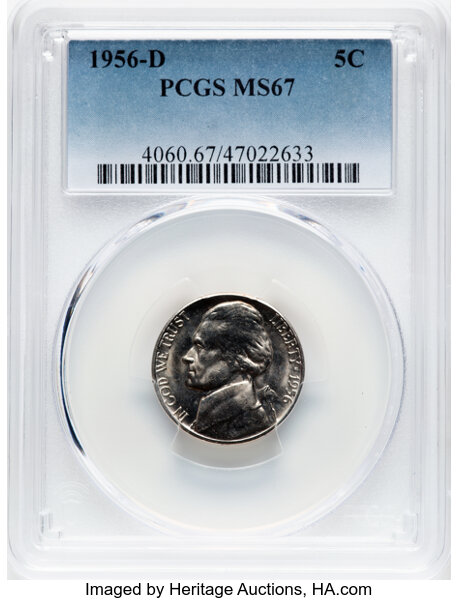 1956-D 5c MS thumbnail 3