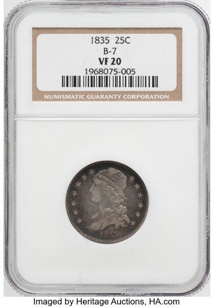1835 25c B-7 MS thumbnail 2