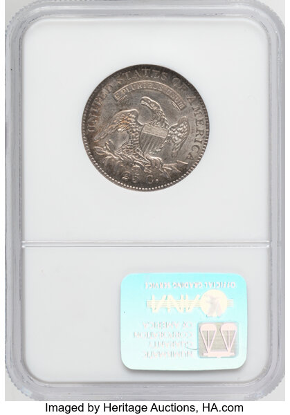 1825/4/2 25c AU50 CAC thumbnail 2