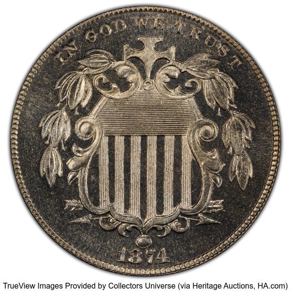 1874 5c PR65 thumbnail 3