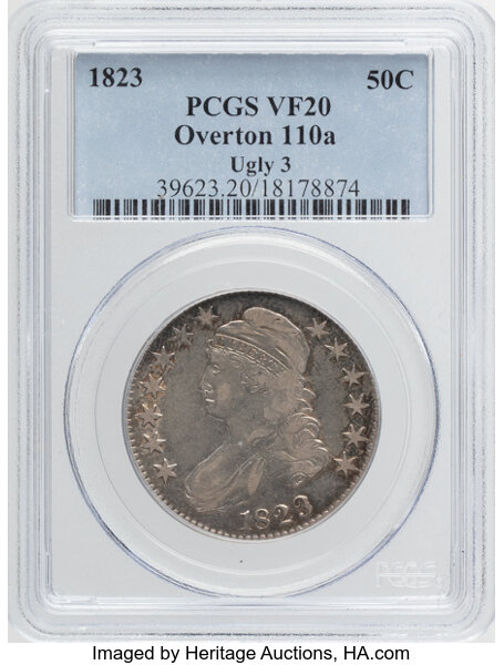 1823 50c Ugly 3, O-110a MS thumbnail 3