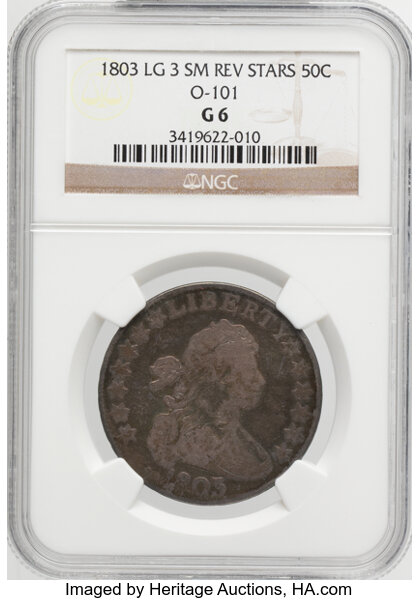 1803 50c Large 3, 12 Arrows, O-101 MS thumbnail 4