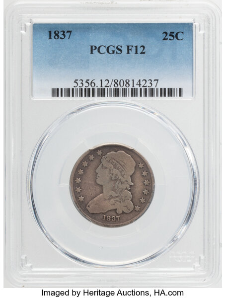 1837 25c B-2 MS thumbnail 2
