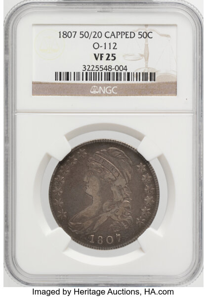 1807 50c Capped Bust, 50/20, O-112 MS thumbnail 2