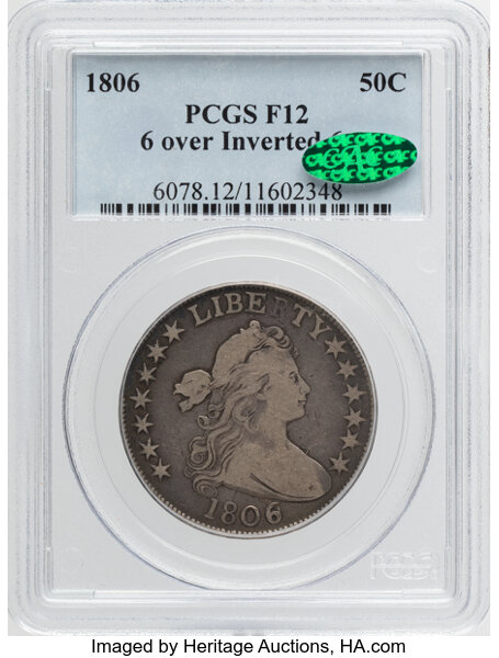 1806 50c 6 over Inverted 6, O-111a MS thumbnail 2