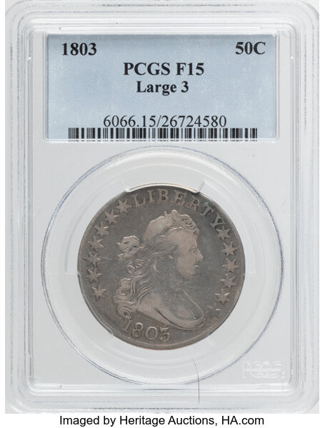 1803 50c Large 3, 12 Arrows, O-101 MS thumbnail 3