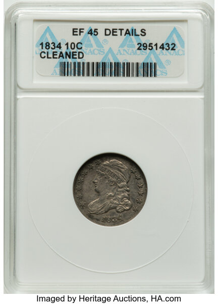 1834 10C Large 4, JR-5 MS thumbnail 2