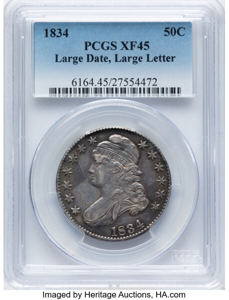 1834 50c Large Date, Large Letters, O-101 MS thumbnail 3