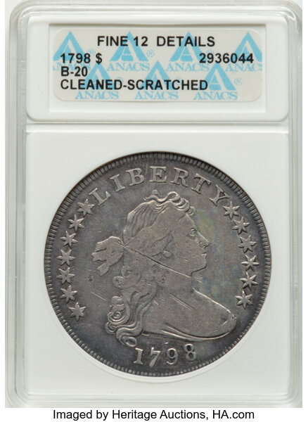 1798 $1  Large Eagle, Pointed 9, Wide Date, B-20, BB-102 MS thumbnail 2