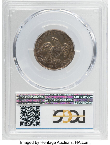 1838 25c Capped Bust, B-1 MS thumbnail 8