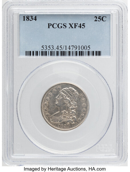 1834 25c B-4 MS thumbnail 2